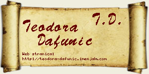 Teodora Dafunić vizit kartica